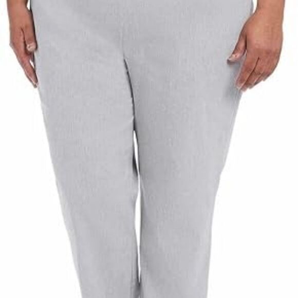 Hilary Radley Light Gray Ankle Length Pants With Smocked Waist - Picture 4 of 7